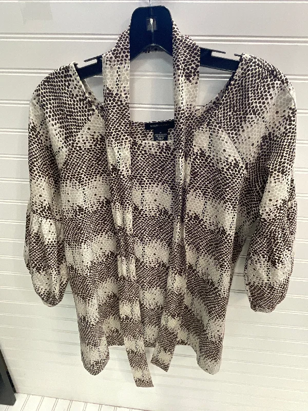 Top 3/4 Sleeve By Bcbgmaxazria In Snakeskin Print, Size: M