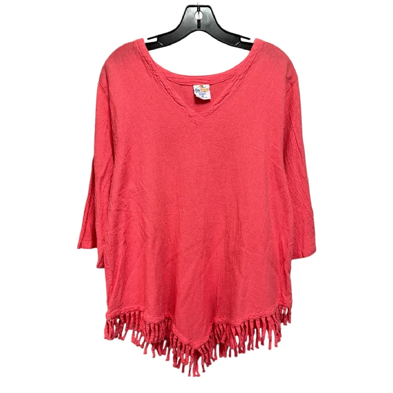 Fringe Tunic 3/4 Sleeve By Seafolly In Pink, Size: M