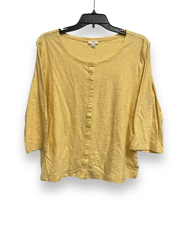 Top 3/4 Sleeve By J. Jill In Yellow, Size: L