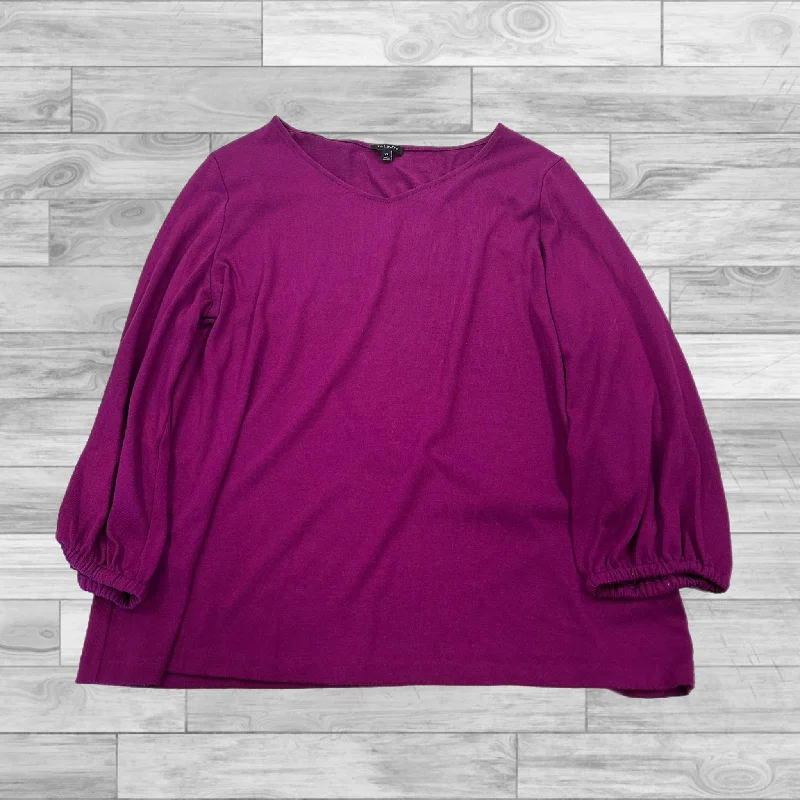 Top 3/4 Sleeve By Talbots In Purple, Size: Xl