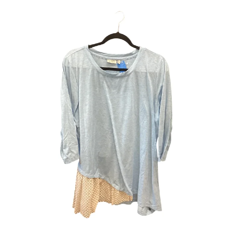 Top 3/4 Sleeve By Logo In Blue, Size: 1x