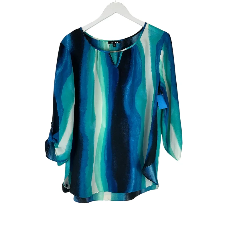 Top 3/4 Sleeve By Sami & Jo In Blue, Size: Xl