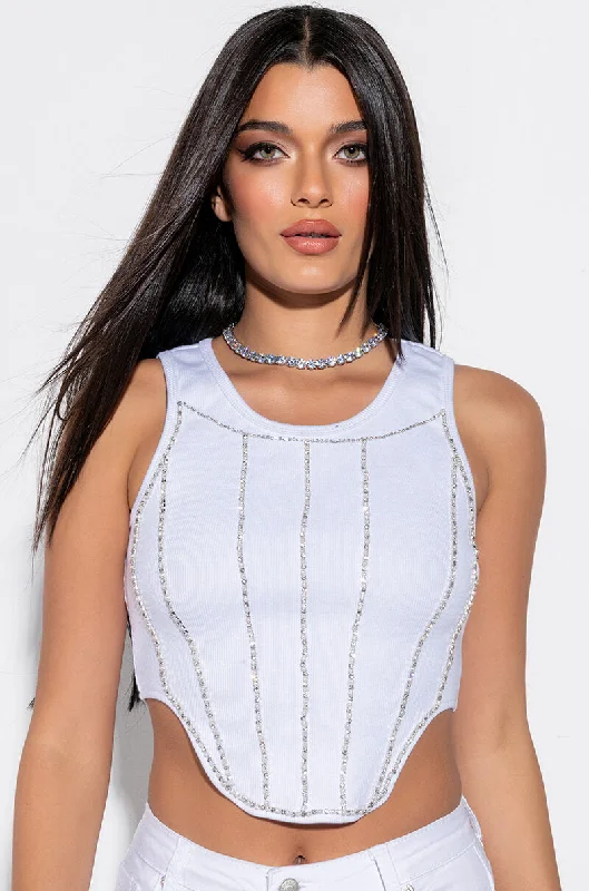 ELECTRIC BODY CROP RIBBED TANK