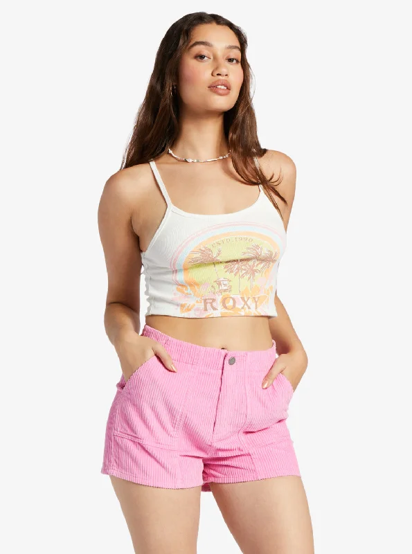 Haleiwa Moment Cropped Tank Top - Snow White