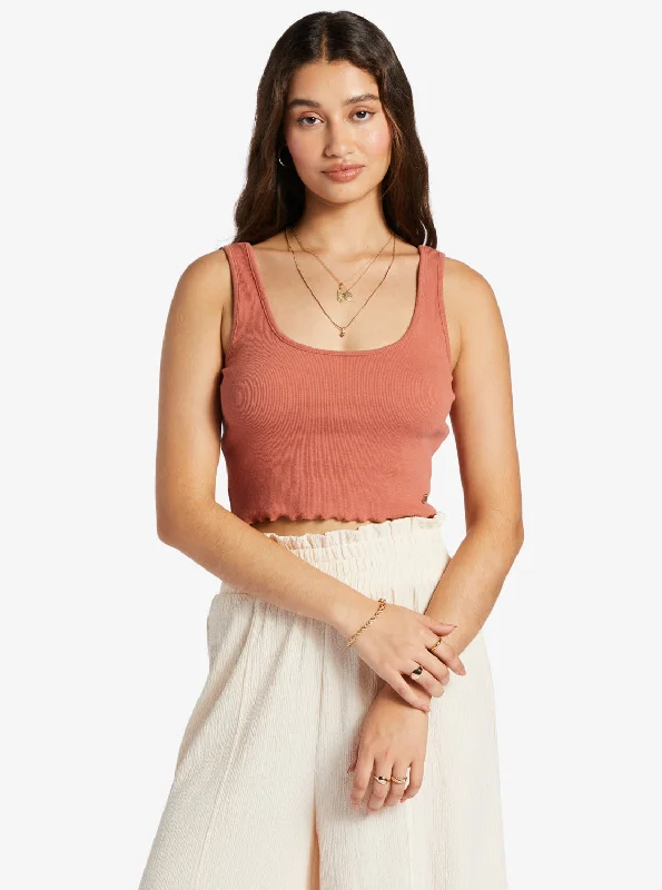 Keep It Wavy Tank Top - Redwood Burl