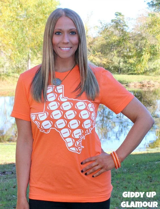 Football in Texas Short Sleeve Gameday Tee in Orange