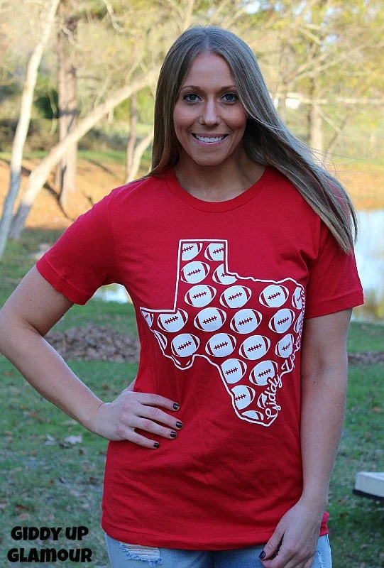 Football in Texas Short Sleeve Gameday Tee in Red