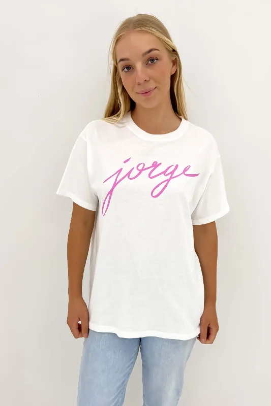 Jorge Script Tee Pink