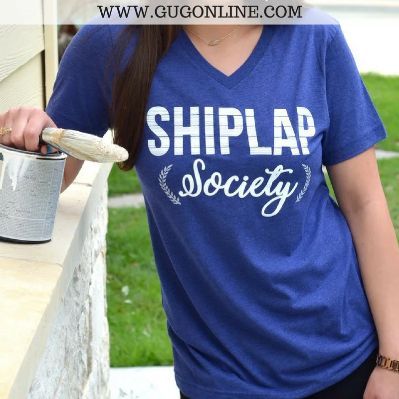 Last Chance Size Small | Shiplap Society Short Sleeve Tee Shirt in Navy Blue