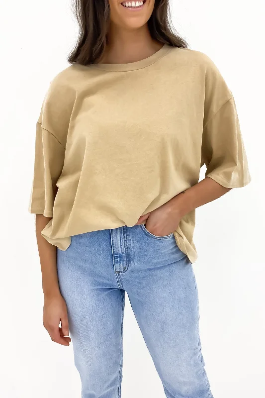 Sophie Boxy Tee Tan