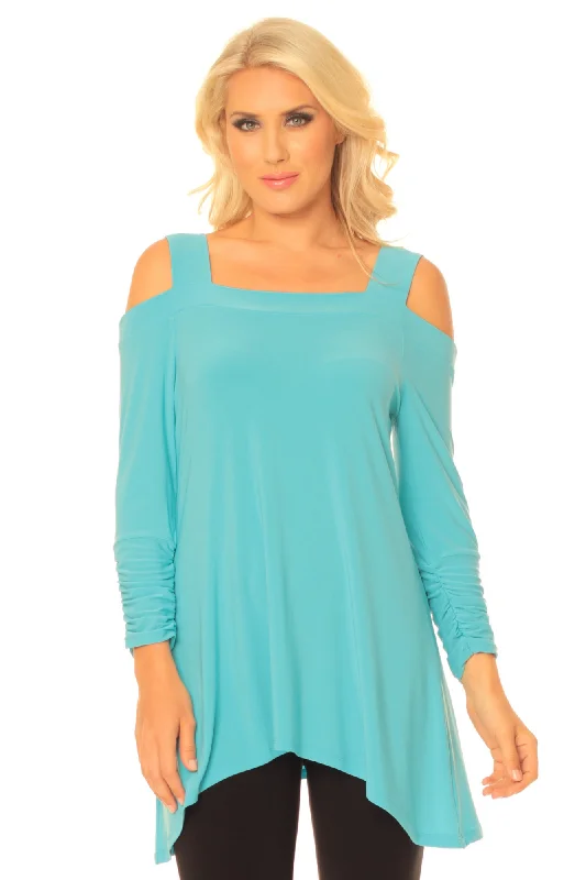 Aqua Off The Shoulder Tunic  LIOR