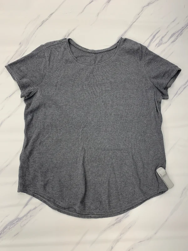 Athletic Top Short Sleeve By Lululemon In Grey, Size: 8