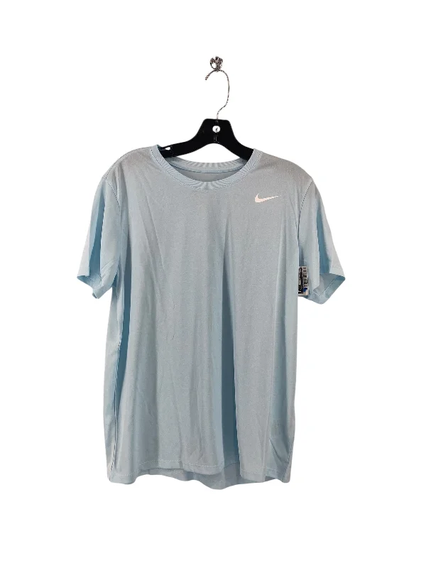 Athletic Top Short Sleeve By Nike In Blue, Size: L