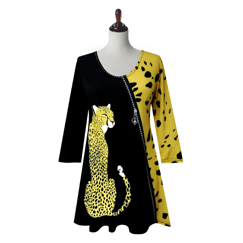 Valentina Leopard Print V-Neck Tunic - 24713