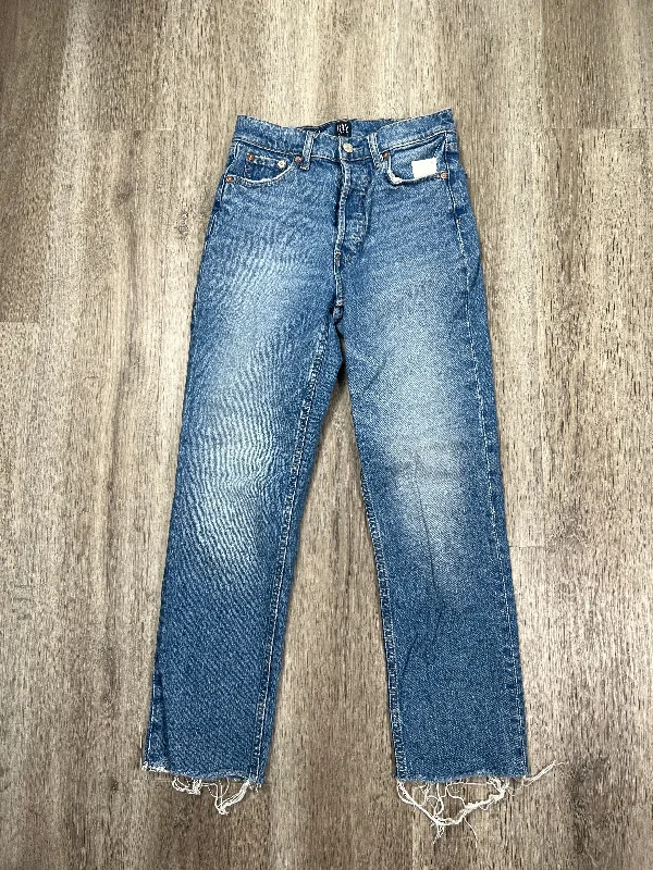 Jeans Straight By Gap In Blue Denim, Size: 0