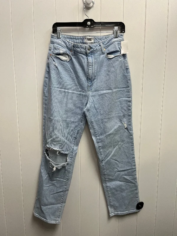 Jeans Straight By Paige In Blue Denim, Size: 8