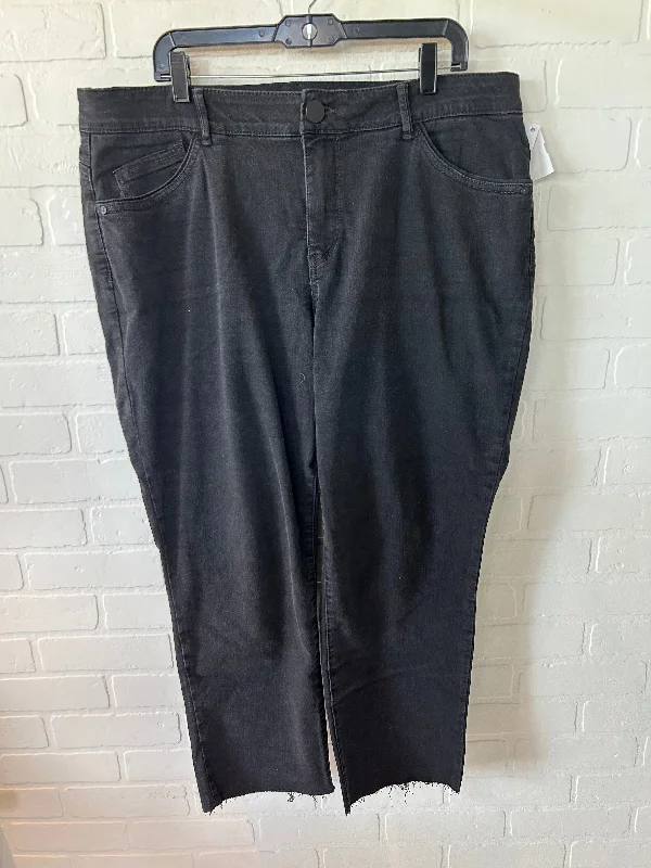 Jeans Straight By Wit & Wisdom In Black Denim, Size: 20