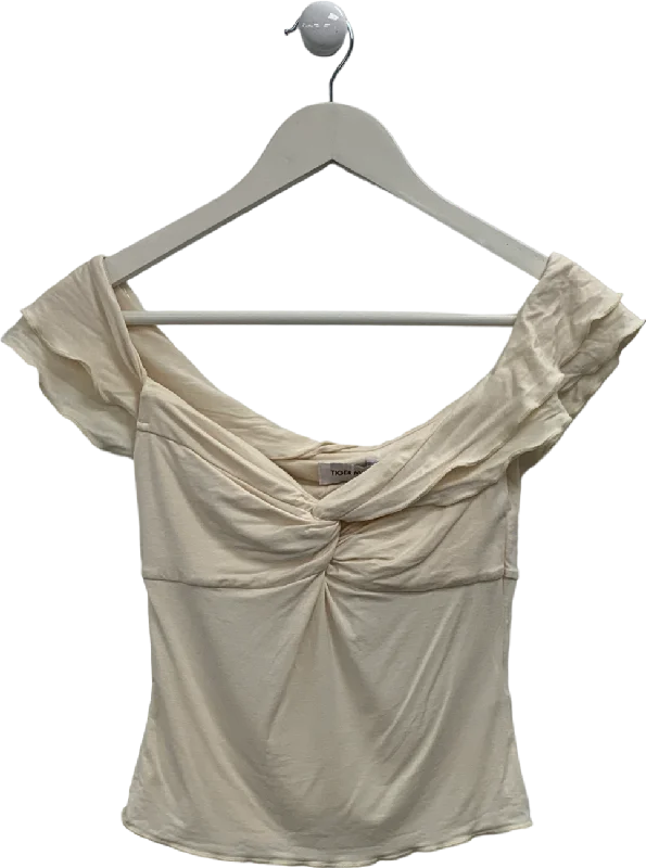 Tiger Mist Cream Crop Top UK XS