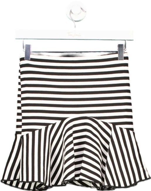 Zara Black and White Striped Skirt UK S