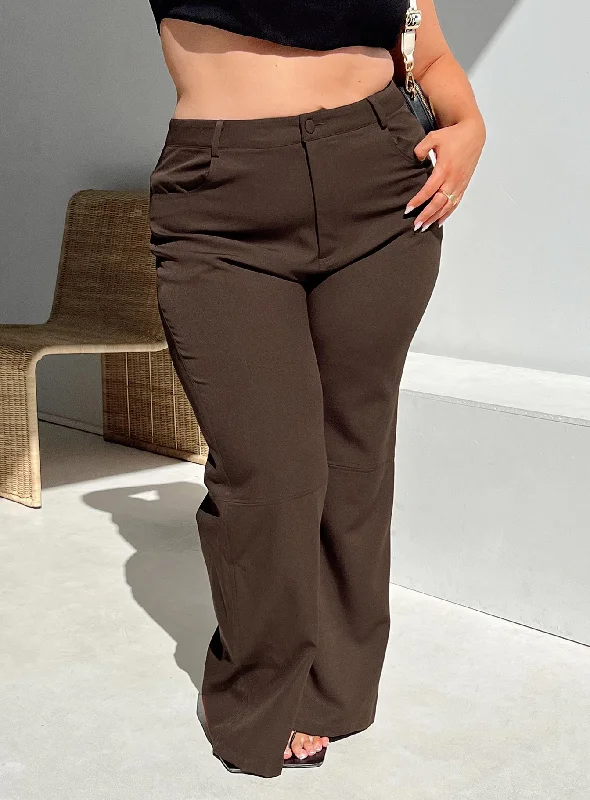 Lulu Pants Brown Curve