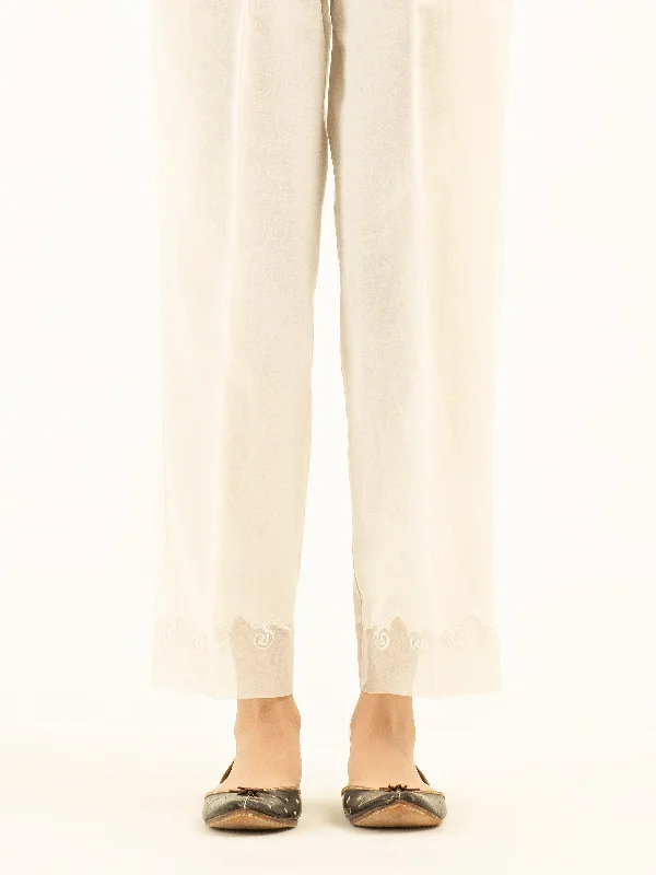 Embroidered Crepe Trousers