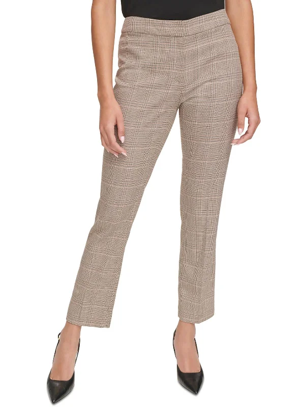 Womens Mid Rise Slim Fit Ankle Pants