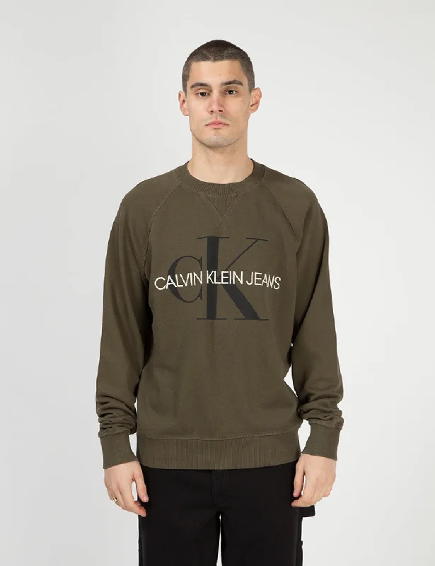 Calvin Klein Monogram Logo Sweatshirt - Grape Leaf Green