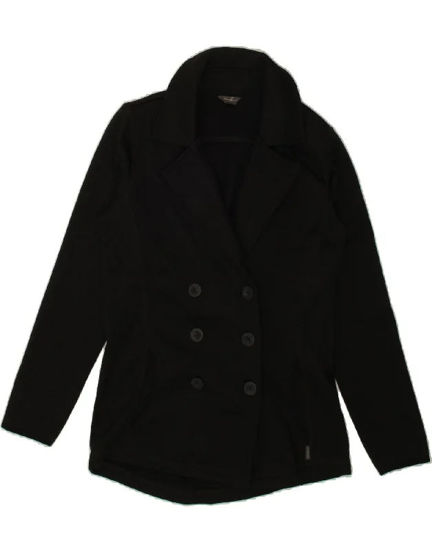 EDDIE BAUER Womens Pea Coat UK 10 Small Black Polyester