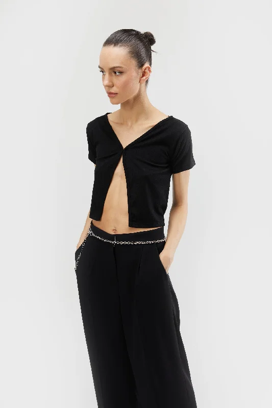 HOOK CLOSURE CROPPED TEE