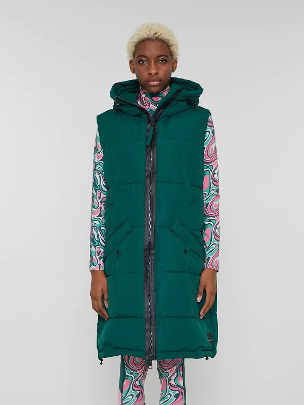 Gilet Lungo Imbottito Pavone