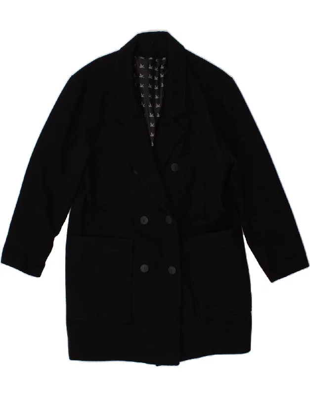 ST. BERNARD Womens Double Breasted Coat UK 14 Large Black