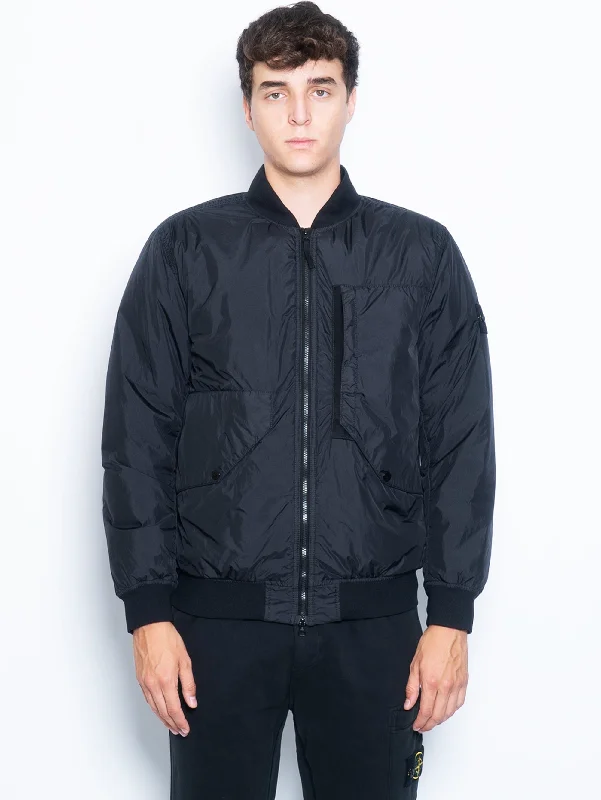 Bomber in Nylon Crinkle Reps e Primaloft Nero