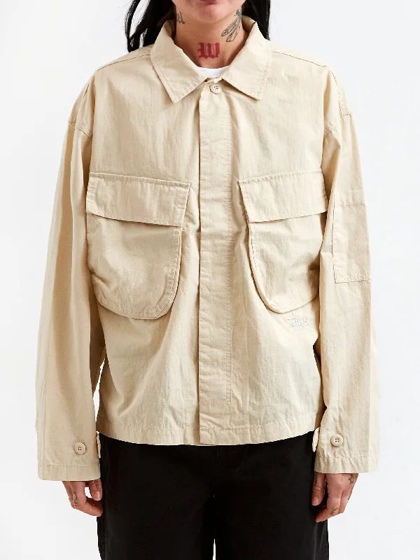 Stüssy Military Long Sleeve Overshirt W - Bone