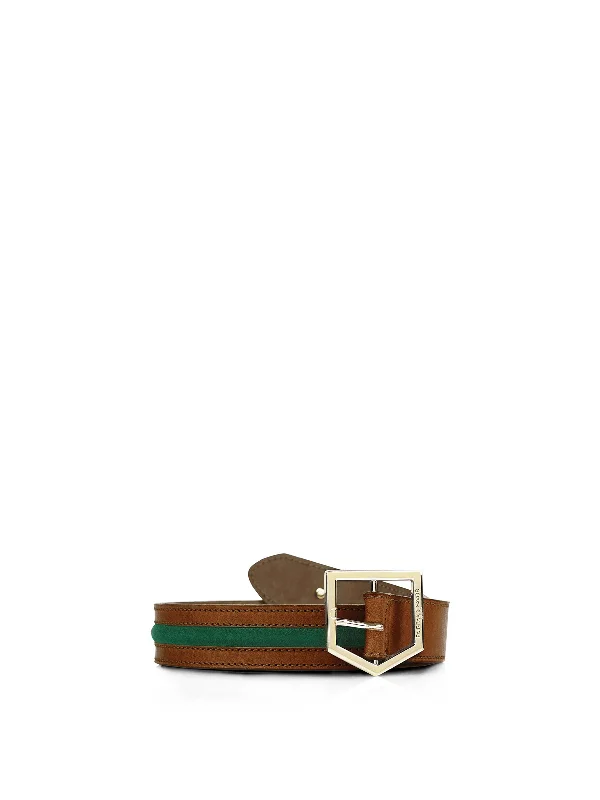 Hampton Belt - Tan / Emerald Green