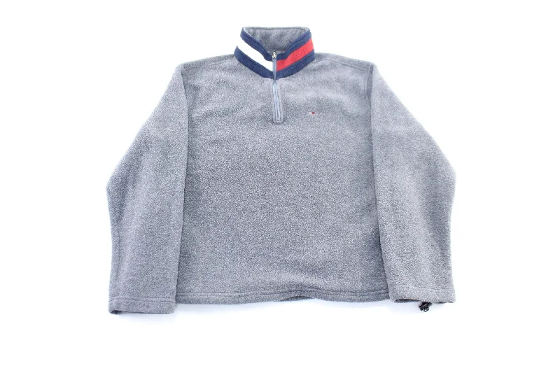 Tommy Hilfiger Embroidered Logo Grey Fleece Pullover