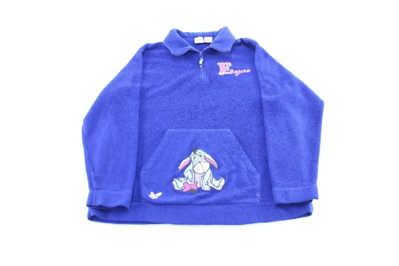 Women's Disney Embroidered Eeyore Blue Fleece Pullover