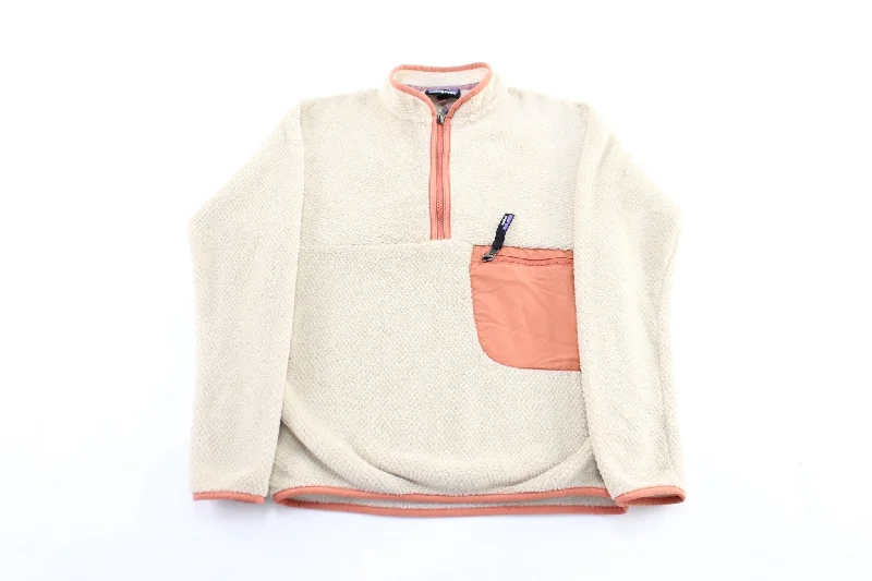 Women's Patagonia Logo Patch Cream & Peach Fleece Pullover