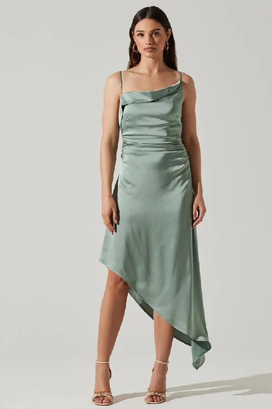 Mirie Cowl Neck Midi Dress