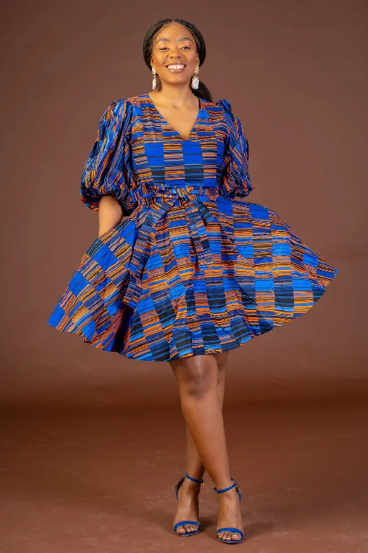 Jiji Ankara Midi Dress | Blue African Print