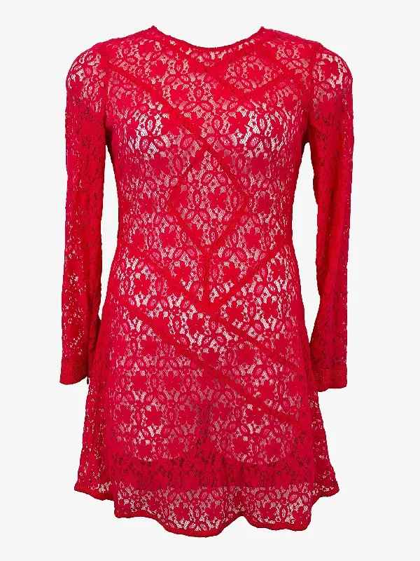 Marc Jacobs Strawberry Daquiri Lace Mini Dress Size 8