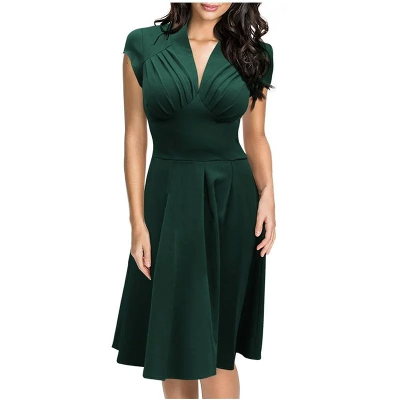 FashionSierra - Women Stretch High Waist Elegant Dress Ladies Evening Party Formal Work Business Office Bodycon Midi Dress