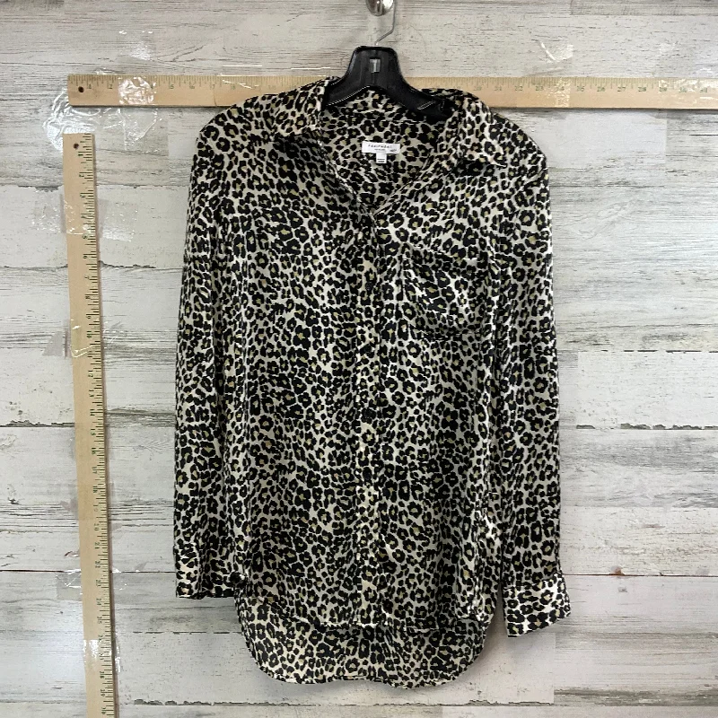 Animal Print Blouse Long Sleeve Equipment, Size Xs