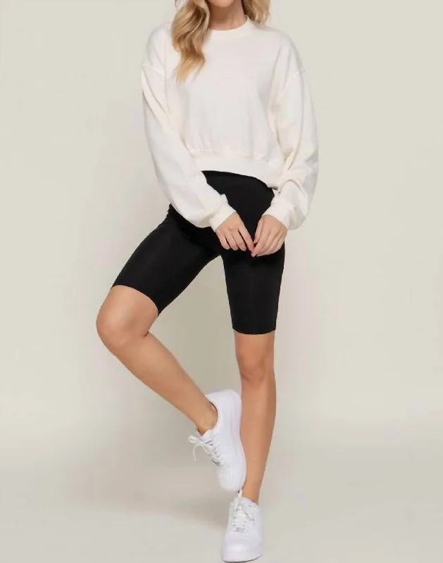 Crew Neck Sweatshirt In Ivory