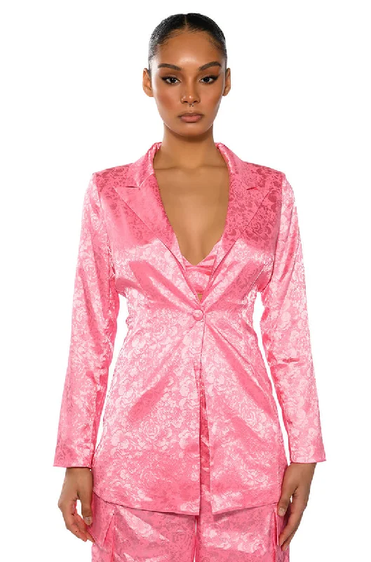 DAYDREAM SATIN FLORAL BLAZER