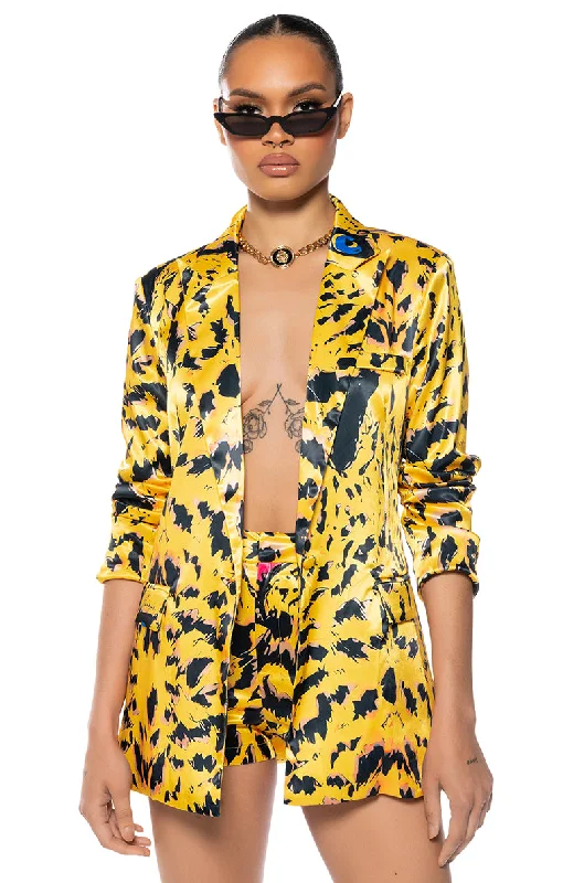 INTO THE WILD PRINTED SATIN BLAZER