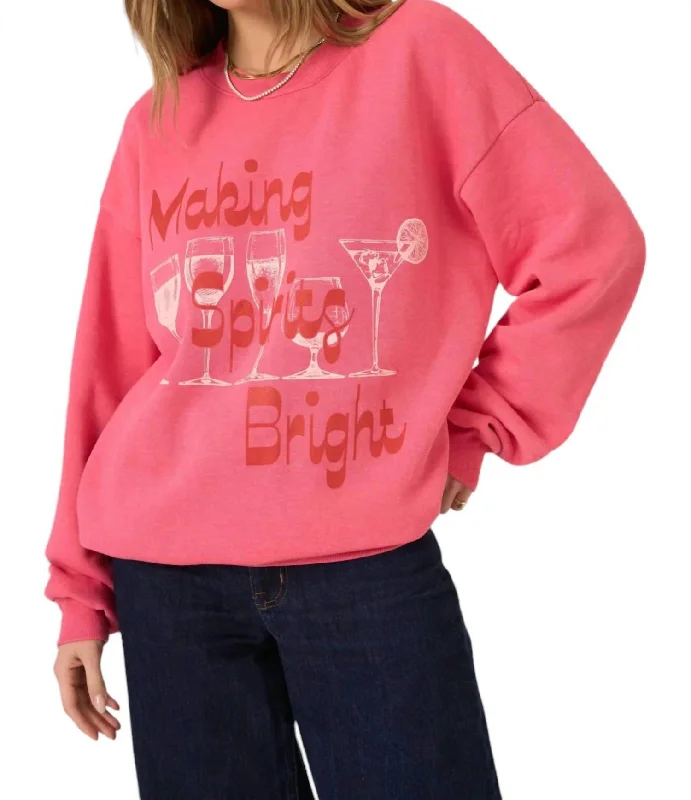 Making Spirits Bright Sweatshirt In Raspberry Blossom