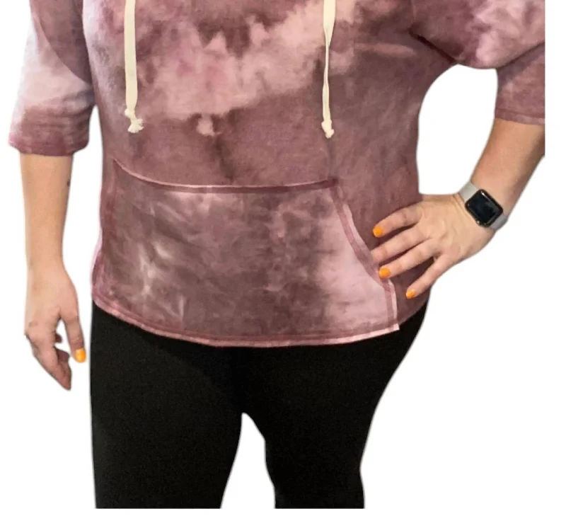 Relaxed Fit Hoodie In Mauve