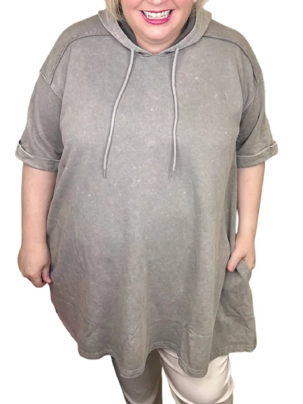 Trending Times Curvy Hoodie In Gray