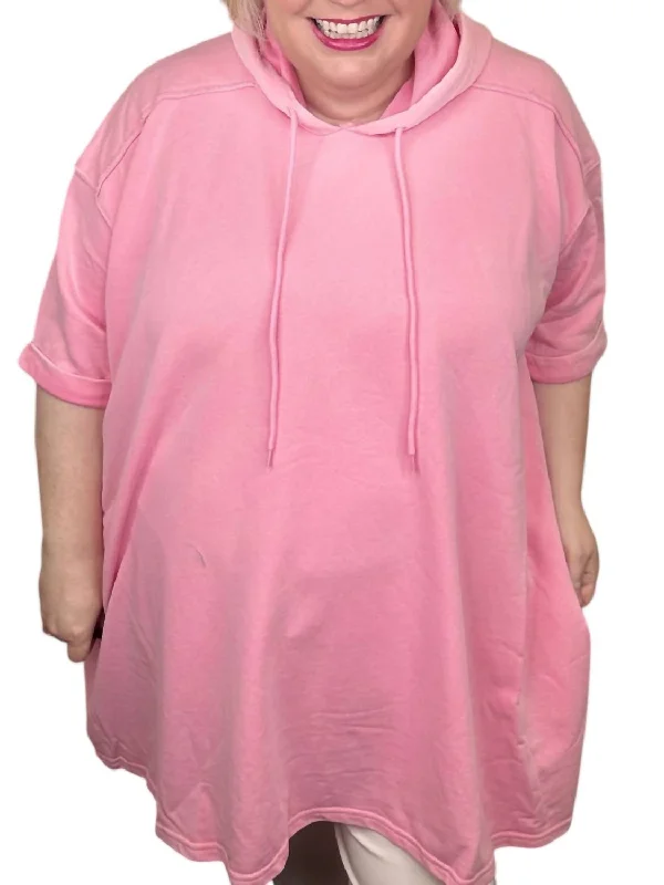 Trending Times Curvy Hoodie In Pink