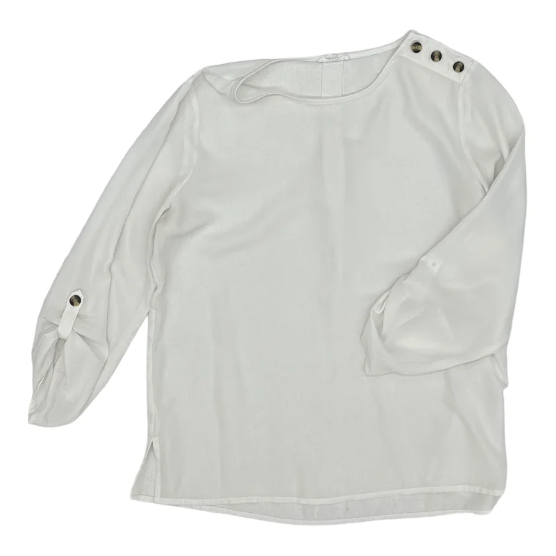 WHITE BLOUSE 3/4 SLEEVE by MAURICES Size:L